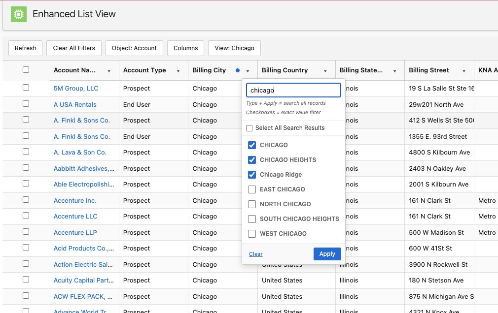 Frohm Grid main interface in Salesforce