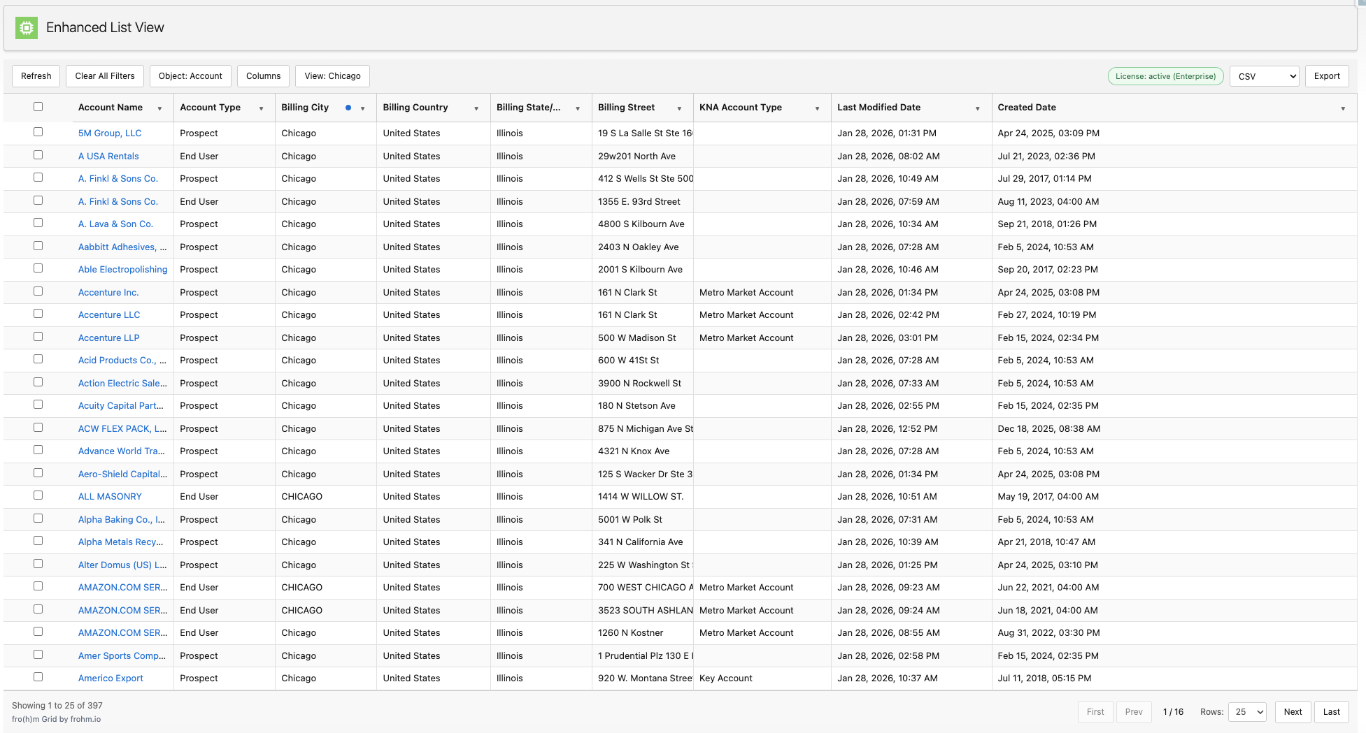 Frohm Grid configuration panel